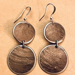 Capiz Shell Earrings by Culture Mix - Sandy Brown
